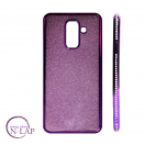 Futrola Samsung A605 / A6 Plus / 2u1 stras i cirkoni ljubicasta